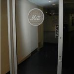 "Glass Door with Faux Etched Mets Logo Sticker"